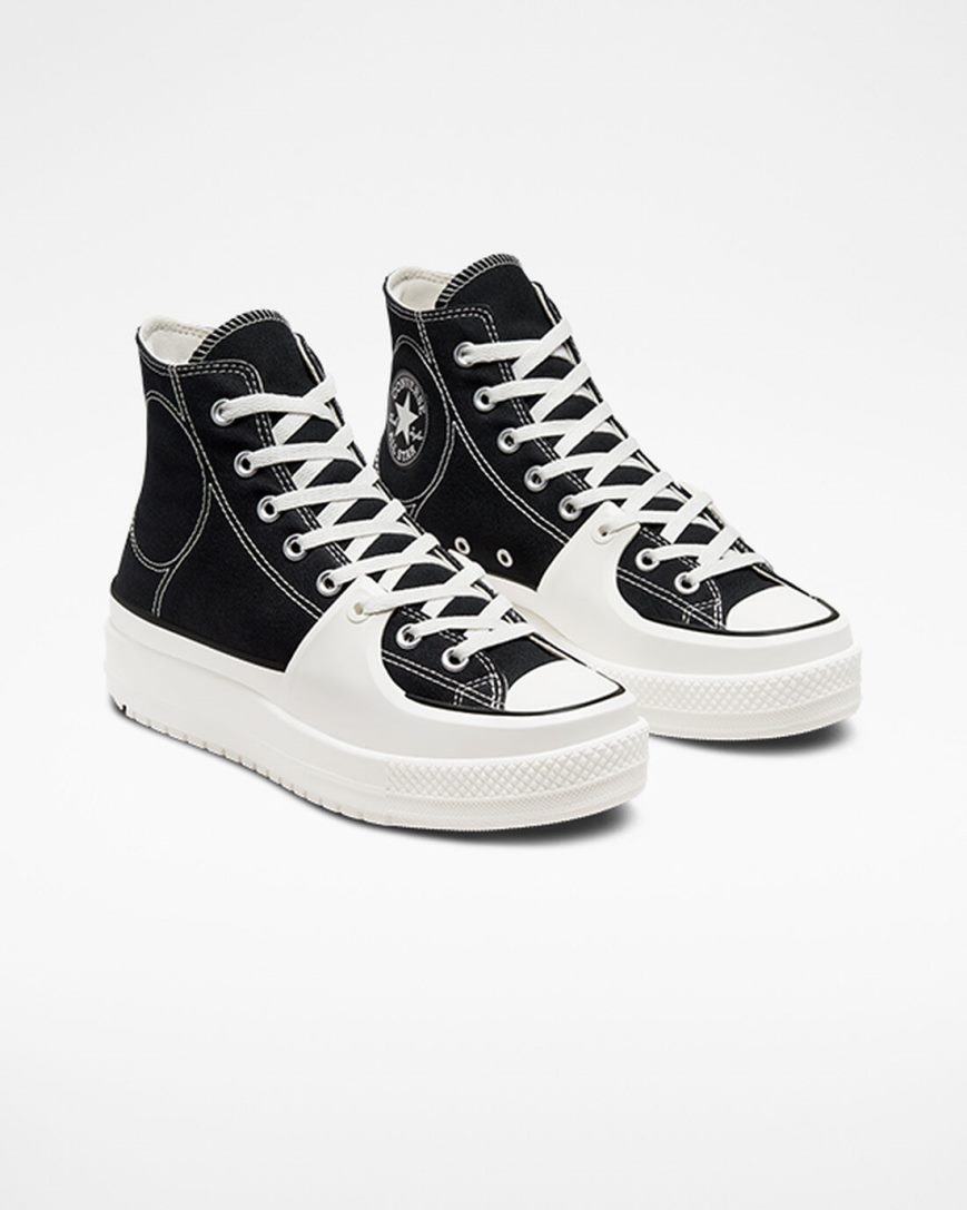 Tenis Converse Chuck Taylor All Star Construct Cano Alto Feminino Pretas Branco | PT X081TP7